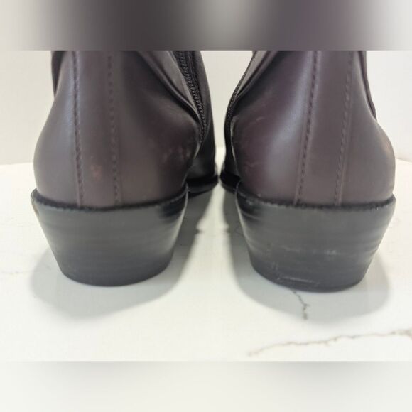 Coach Coleen Bootie Brown Burgundy Buttery Soft Leather Zip Ankle Boots Size 8.5 - Picture 9 of 11